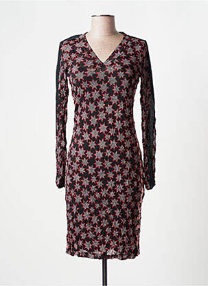 Rochie midi imprimeu fantezie mâneci lungi negru SANDWICH femeie