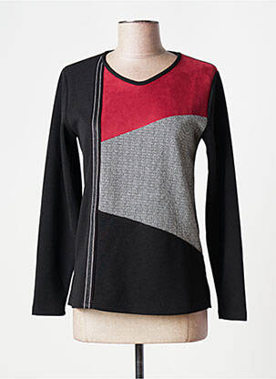 Top elasticitate mâneci lungi negru FRANCE RIVOIRE femeie