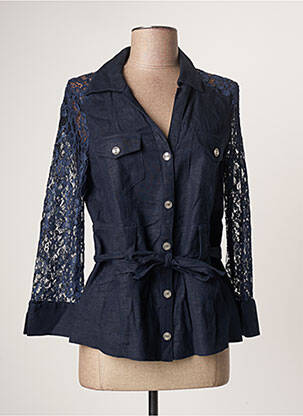 Jachete casual guler tip costum albastru FRANCE RIVOIRE femeie