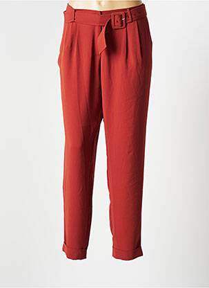 Pantalon drept închidere cu fermoar sub clapetă cu nasturi mărime normală maro ANDAM femme