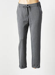 Pantalon chino broderie galoni laterali mărime normală gri EVA KAYAN femeie