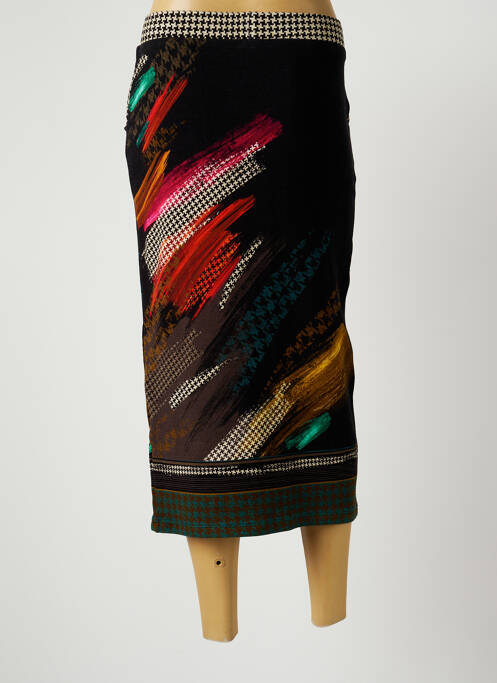 Fustă lungă imprimeu fantezie negru FRANCE RIVOIRE femme