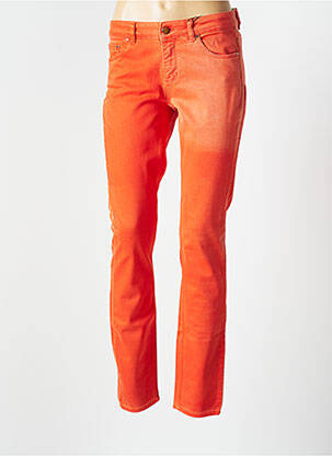 Pantalon slim talie joasă talie joasă portocalie SET femeie