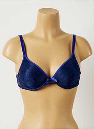 Sutien efect material satinat top sutien push-up albastru PASSIONATA femeie