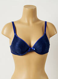 Sutien efect material satinat top sutien push-up albastru PASSIONATA femeie