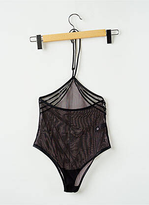 Body de lenjerie efect material satinat negru IMPLICITE femeie