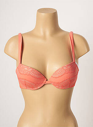 Sutien efect material satinat top sutien push-up portocaliu IMPLICITE femeie