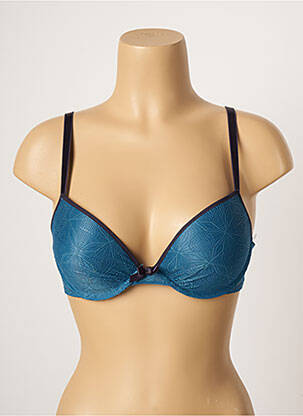 Sutien efect material satinat top sutien push-up albastru PASSIONATA femeie
