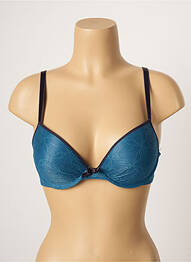 Sutien efect material satinat top sutien push-up albastru PASSIONATA femeie
