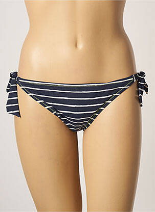 Chiloți de baie efect material satinat bikini albastru CHERRY BEACH femeie