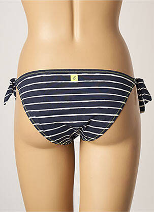 Chiloți de baie efect material satinat bikini albastru CHERRY BEACH femeie