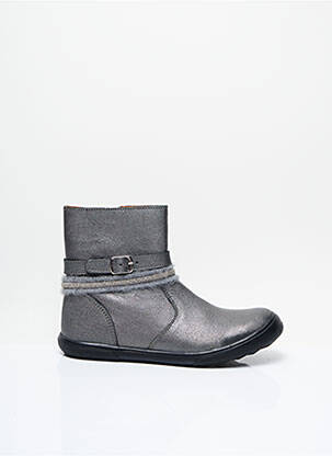 Botine/ghete material neted vârf rotund gri APPLES & PEARS fată