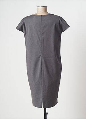 Rochie midi închidere cu fermoar la spate mâneci scurte gri ELLEI femeie