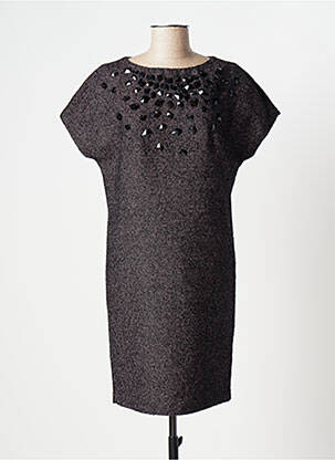 Rochie midi imprimeu fantezie mâneci scurte roz TRUSSARDI JEANS femeie