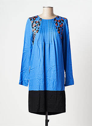 Rochie midi mâneci lungi mâneci lungi albastru TRUSSARDI JEANS femeie