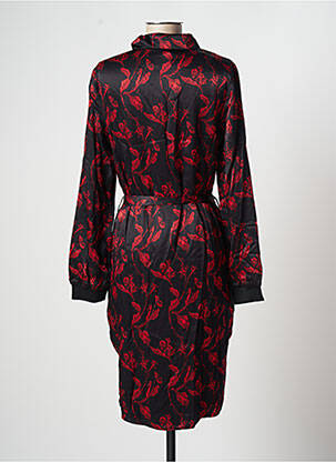 Rochie midi imprimeu floral mâneci lungi negru ROSE MON AMOUR femeie