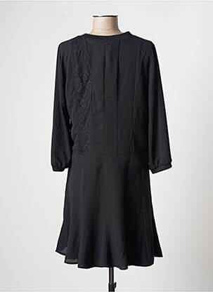 Rochie scurtă croială fluidă mâneci 3/4 negru ONE STEP femeie