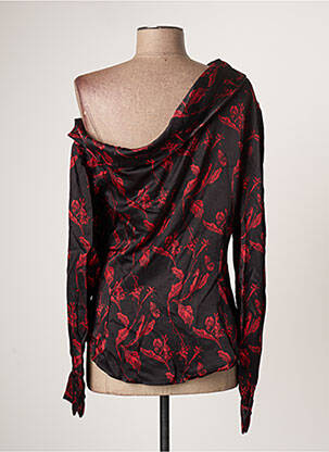 Bluză imprimeu fantezie mâneci lungi negru ROSE femeie