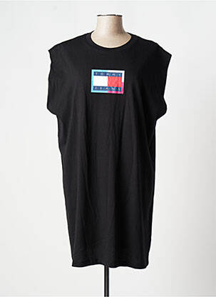 Rochie midi mâneci scurte mâneci scurte negru TOMMY HILFIGER femeie