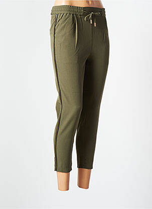 Pantalon 7/8 talie elastică mărime normală verde ROSE femeie