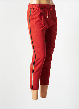Pantalon 7/8 talie elastică mărime normală roșu ROSE femeie