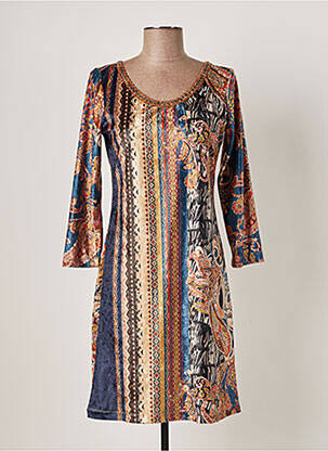 Rochie midi mâneci 3/4 mâneci 3/4 maro LO! LES FILLES femeie