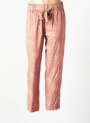 Pantalon drept țesătură poplin mărime normală roz GEISHA femeie