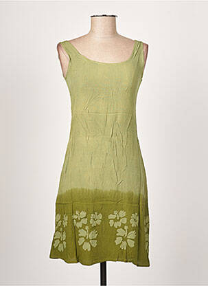 Rochie midi imprimeu floral fără mâneci verde PALME femeie