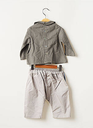 Set pantaloni tip de top cămașă / bluză gri MARTINA LONDON fată