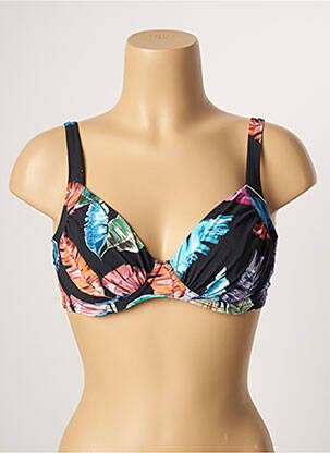 Sutien de costum de baie elasticitate sutien cupe întregi cu decolteu înalt negru BELCOR femeie