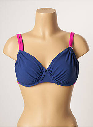 Sutien de costum de baie elasticitate sutien cupe întregi cu decolteu înalt albastru BELCOR femeie