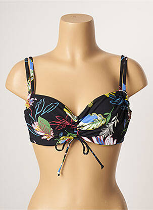Sutien de costum de baie elasticitate sutien cupe întregi cu decolteu înalt negru BELCOR femeie