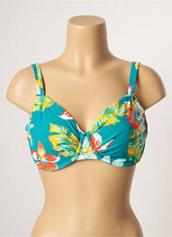 Sutien de costum de baie elasticitate sutien cupe întregi cu decolteu înalt albastru BELCOR femme