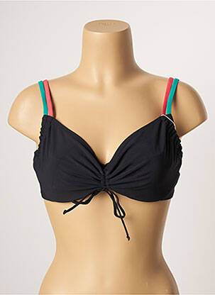 Sutien de costum de baie elasticitate sutien cupe întregi cu decolteu înalt negru BELCOR femeie