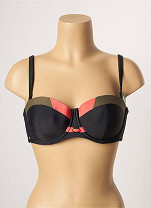 Sutien de costum de baie elasticitate sutien balconet cu decolteu înalt negru BESTFORM femeie