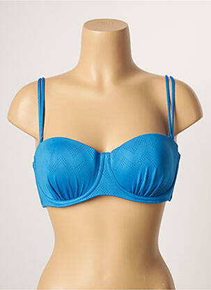 Sutien de costum de baie elasticitate sutien balconet cu decolteu înalt albastru BELCOR femeie