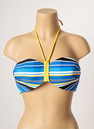 Sutien de costum de baie elasticitate sutien balconet cu decolteu înalt albastru BELCOR femeie