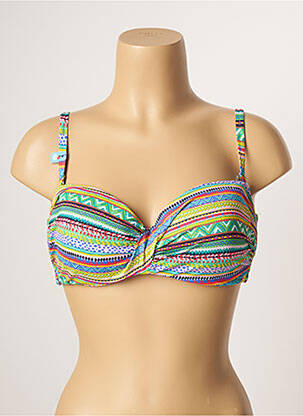 Sutien de costum de baie elasticitate sutien balconet cu decolteu înalt verde CHERRY BEACH femeie