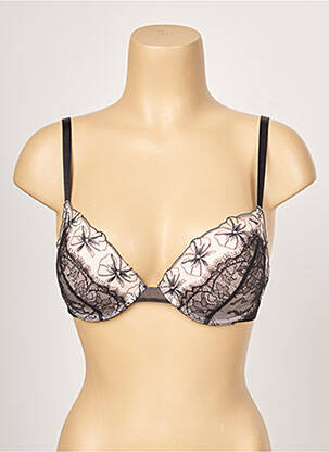 Sutien efect material satinat top sutien push-up negru PASSIONATA femeie