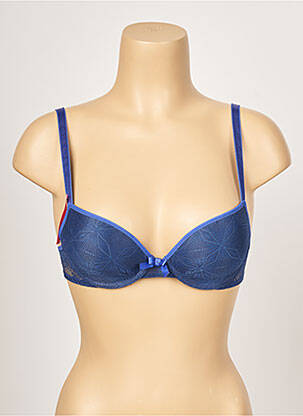 Sutien efect material satinat top sutien push-up albastru PASSIONATA femeie