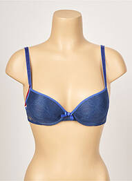 Sutien efect material satinat top sutien push-up albastru PASSIONATA femme