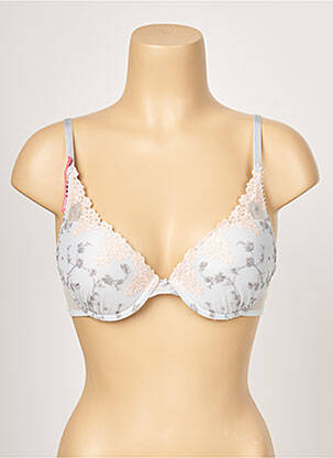 Sutien efect material satinat top sutien push-up albastru PASSIONATA femeie