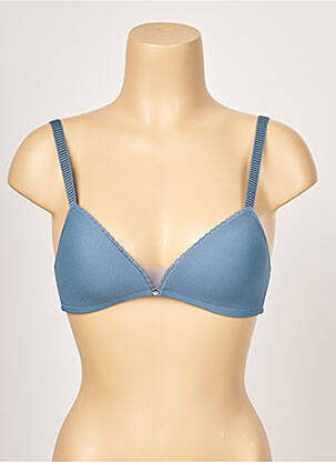 Sutien efect material satinat top triunghiuri albastru PASSIONATA femeie