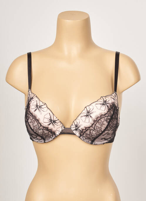 Sutien efect material satinat top sutien push-up negru PASSIONATA femme