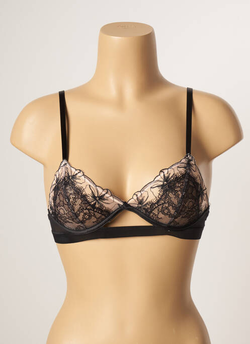 Sutien fără armatură sutien cupe întregi cu decolteu înalt negru PASSIONATA femme