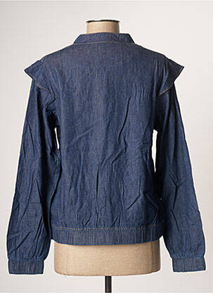 Jachete casual guler rotund albastru BLANCHEPORTE femeie