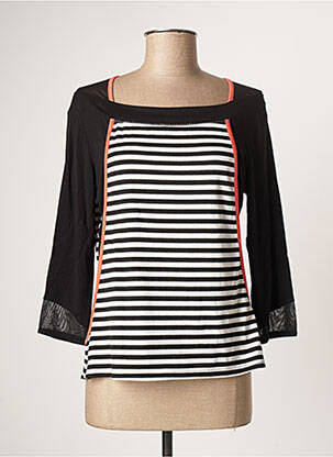 Top țesătură jersey mâneci lungi negru MOKA'S femeie