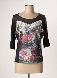 Top țesătură jersey mâneci 3/4 negru MOKA'S femme