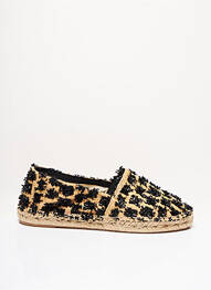 Espadrile țesătură satinată toc plat până la 3 cm negru COSTA femeie