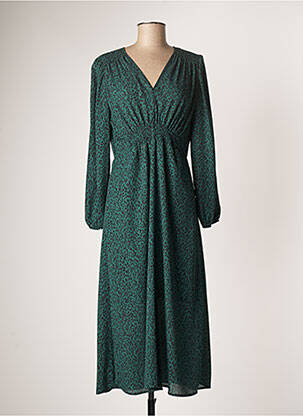 Rochie midi mâneci lungi mâneci lungi verde LAUREN VIDAL femeie